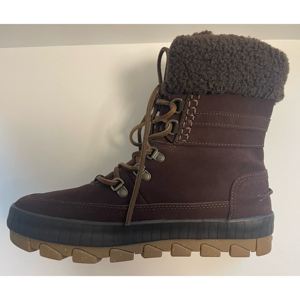 Sperry Women's Boots Torrent Lace Up Brown Leather Faux Fur Trim Winter Size 9.5 - Picture 7 of 16
